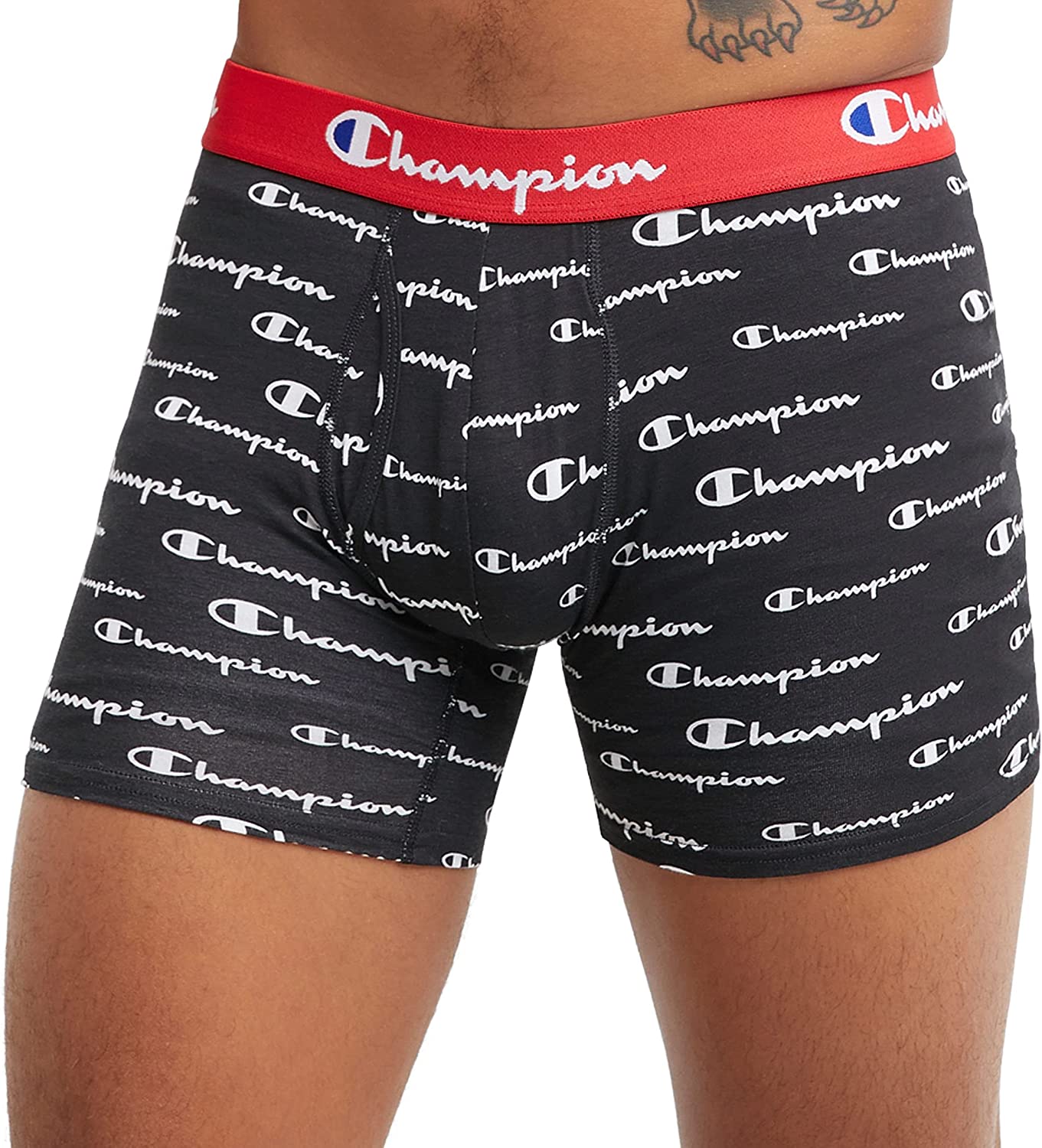 Champion Men's Underwear Boxer Briefs Pack， Moisture-Wicking， Performance Stretch Cotton， Trunks and Long Leg， Multipack - Image 3